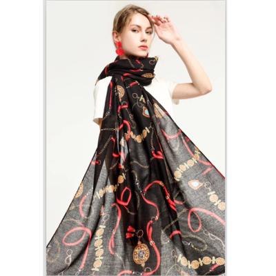 China Latest high quality women shawl long classic fashion hijab toros multi printing scarf for sale