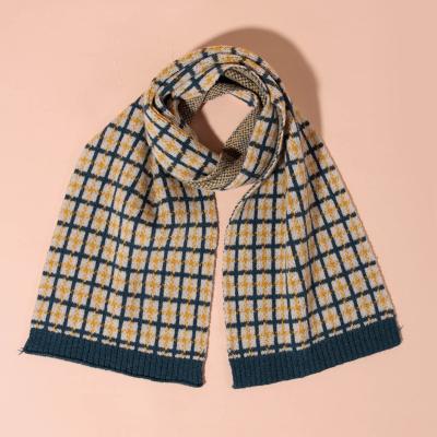 China Daily Lifestyle Knitted Tartan Scarf Kids Scarf Knitted Warm Thick Children's Baby's Scarf Knit Kids Boys and Girls Shawls and Scarves for sale