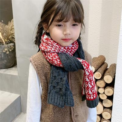 China Daily lifestyle knitted woolen children's scarf knitted baby's scarf thick warm children's knit winter boys and girls children's scarf for sale