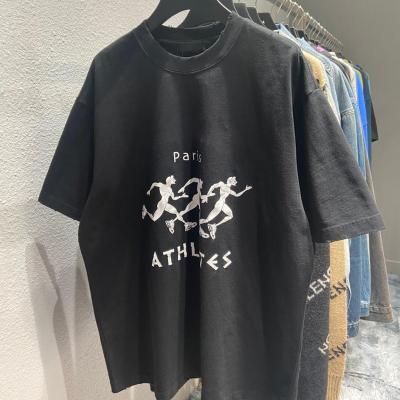 China 2021 Summer Breathable Luxury Brand Women's T-shirts Running Athlets To Print European Style Men's Cotton T-shirt Oversized High Quality Tee for sale