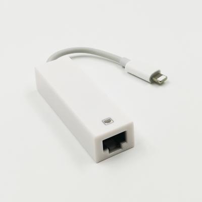 China Data transfer plug and play no APP needed 8pin to RJ45 LAN Wired Network Adapter for sale