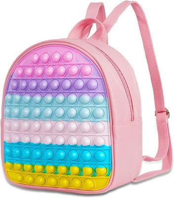 China Cute Popular Push Toddler Backpack For Girls Noise Backpack Purse Busy Person Toys For Children Waterproof Preschool Backpack for sale