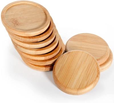 China Viable wholesale small round bamboo dishes, factory bamboo tray, factory bamboo saucer with curved lip for sale