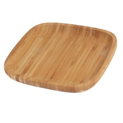 China Sustainable Hot Selling Bamboo Wooden Square Food Dinner Dishes Dessert Cake Dish For Kitchen for sale