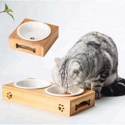 China Amazon Dog Bowl Sustainable Hot Selling Durable Bamboo Pet Bowl for sale