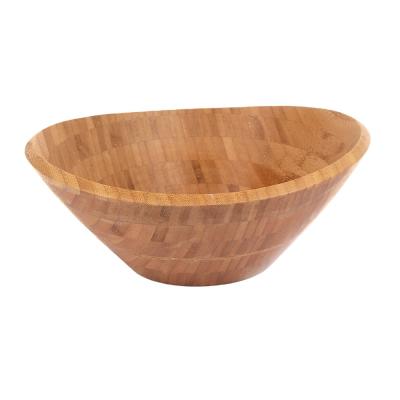 China Eco-friendly homsense 11 inch large bowl salad bowl eco-friendly bamboo serving fruit bowl sustainable wholesale for sale