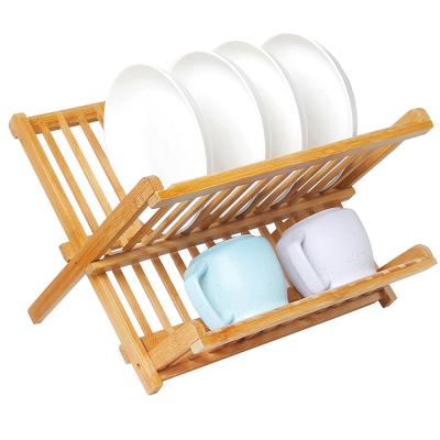 China Sustainable FBA Warehouse Have Stock Bamboo Dish Drying Rack For Kitchen for sale