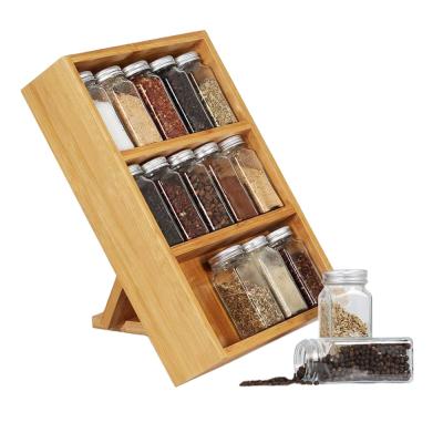 China 4 Layer Tea Spice Rack Organizer Storage Shelf Sustainable Bamboo Holder For Kitchen for sale