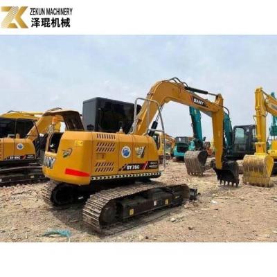 China Excavadora Sany SY75 usada com capacidade de balde de 0,28m3 e 2001-4000 horas de trabalho à venda