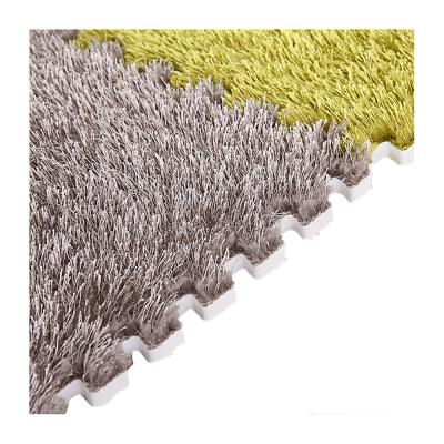 China EVA Foam Carpet Stitching Plush Anti-Slip Home Soft Interlocking Flooring Mat Tiles for sale