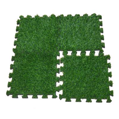 China Drainage Mat With Holes Artificial Turf Synthetic Grass Sports Mat With Eva Material Backing for sale