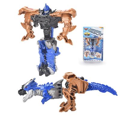 China Dinosaurs and robots two kinds of packaging new disassembly toys 2 in 1 dinosaur robot deformation toys for children for sale