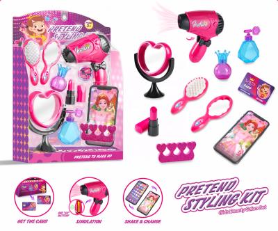 China Mini Pretend Styling Kit Girls beauty set dress up hairdresser Toys For Kids. for sale