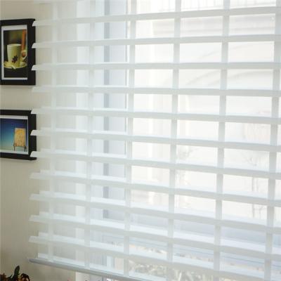 China Home and garden various color shangrila modern blind pure elegance fabric motorized window blinds for sale