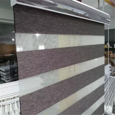 China Waterproof Custom Shade Translucent Roller Zebra Blinds In Brown Curtains For Living Room for sale