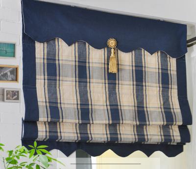 China Anti-UV Custom Roman Blinds Manual The Navy Color Zipper Curtain Guangzhou Factory for sale