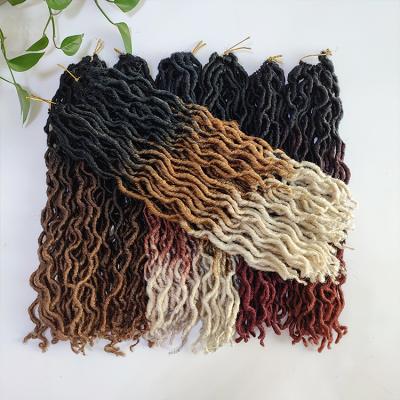 China Wholesale 20inches Ombre Goddess Faux Locs Goddess Gypsy Goddess Wave Synthetic Locs Crochet Hair Volume For Women for sale