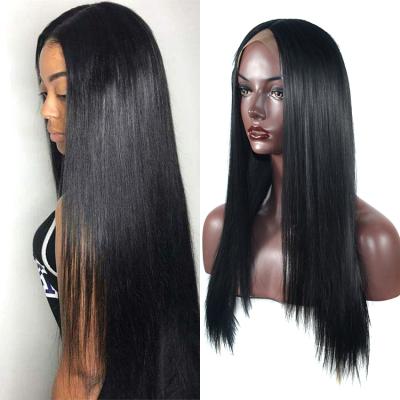 China Rose Network Synthetic Heat Resistant Fiber Hair 13x6 Long Straight Lace Front Wig With Baby Hair Wigs For Women for sale