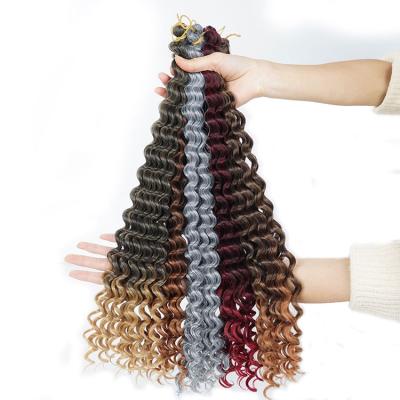 China Natural deep wave deep wave synthetic crochet braiding hair twist hair extension loop crochet braiding hair jerry for sale