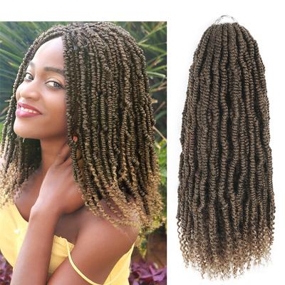 China Brownish Synthetic Fiber Heat Resistant Bombshell Twist With Curly Ends Braids NU Faux Locs Crochet Hair Extension For Women for sale