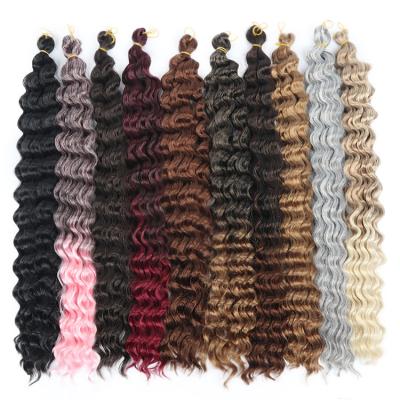 China Deep Wave Ombre Synthetic Braiding Hair Twist Crochet Braids Hair Natural Synthetic Hair Ombre Braiding Hair Crochet Braiding Hair for sale