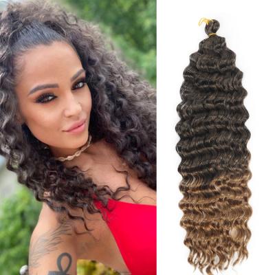 China Synthetic Braiding Hair 22 28 Inch Natural Synthetic Braid Hair Deep Wave Crochet Hair Afro Curl Ombre Hair Braiding Extensions for sale