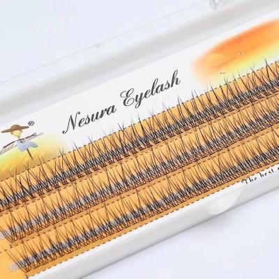 China Long Natural Eyelash Volume Fishtail Strands Shape Dovetail Fly Eyelash Extension Private Label In Stock for sale