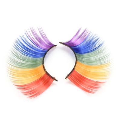 China New fashion colorful silk colored eyelash strips private label 3D eyelash wholesale CZJM24 RTS colorful strip for sale