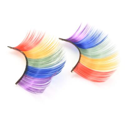 China New Design Colorful Silk Eyelash Strips 3D Private Label Eyelash Wholesale CZJM24 Colorful Strip for sale