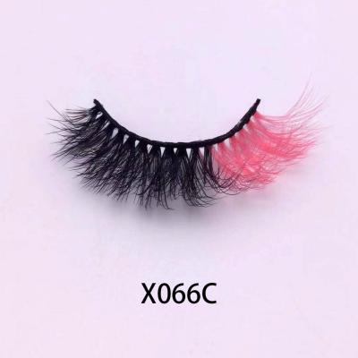 China Best Natural Eyelash Soft Selling Full Strip Black And Pink 3d Eyelashes 15mm New Lashes Professional Chemical Fiber Eyelashes for sale