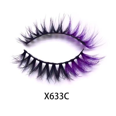 China Wholesale New Design Long Natural Colored Eyelash Colored Lashes Natural False Eyelashes X633C RTS for sale