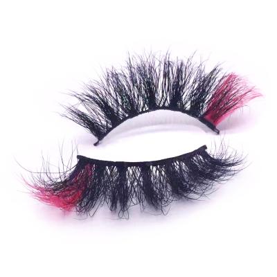 China Long 2021 New Design 20mm Mink Extra Fluffy Eyelash Lashes Natural Colored 25mm Strips Colored Eyelashes 71A-5C for sale