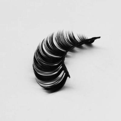 China Natural Soft High Quality Handmade Curly Lashes 3d Eyelash 15mm Beautiful Chemical Fiber Reusable Lashes for sale