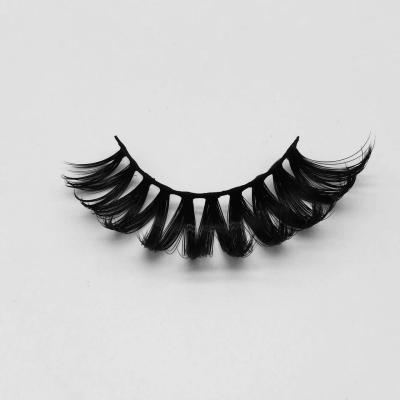 China Best Natural Eyelash Soft Selling Chemical Fiber False Eyelashes Black Curly Tapered Eyelashes 3d 15mm Full Custom Strip for sale