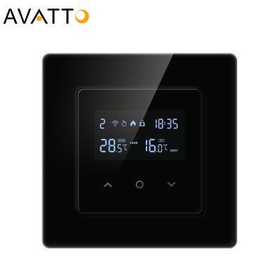 China Modern Avatto Black Color Tuya Smart Wifi Thermostat With LCD Screen Temperature Controller Controller For Home Underfloor Heating for sale