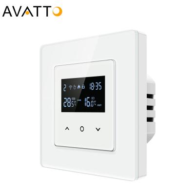 China Modern LCD Touch Screen Floor Heating Room Thermostat AC 95-240V Water Heating Thermostat Fussbodenheiz Warm Temperature Controller for sale