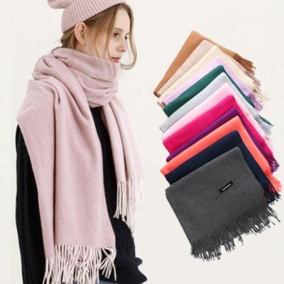 China Fashion Lady Warm Long Pure Color Cashmere Shawl 100% Winter Cashmere Scarf For Women for sale