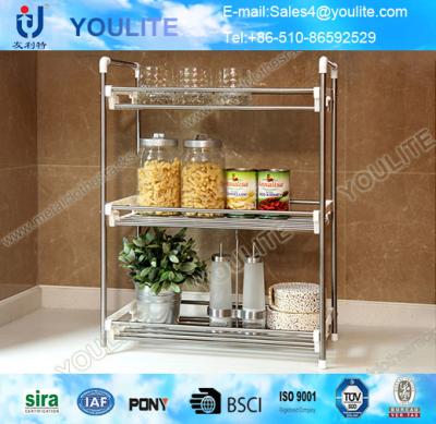 China Steel Trays Bathroom Corner Shelf /  Indoor Shower Storage Racks Multi-purpose for sale