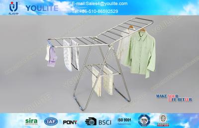 China Stand Steel Metal Pipe Portable Clothes Hanger Rack for Bedroom and Garden Use for sale