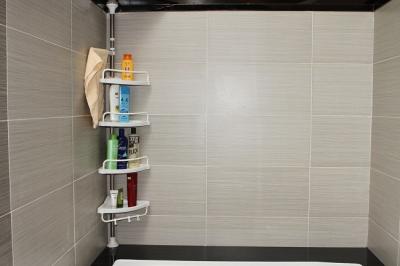 China Modern White Bathroom Corner Shelf Unit / Shower Shelves for Bathroom Accessories for sale