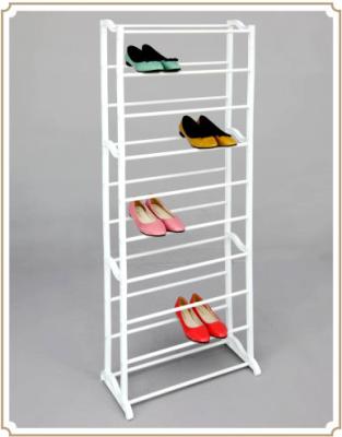 China Home Floor Standing Ten Layer Metal Shoe Racks / Economic Shoe Shelf with Plastic for sale