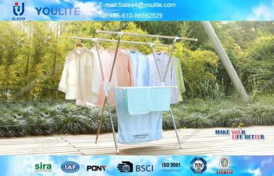 China X-type Indoor Outdoor Retractable Clothes Drying Rack / Mobile Towel Hanging Racks for sale