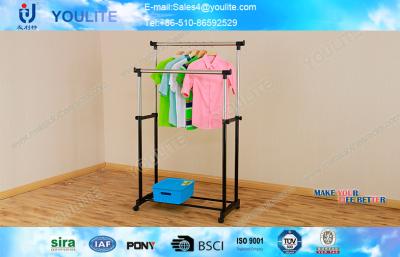 China Manual  Stainless Steel Compound Tube Double Pole Clothes Rack  For Drying for sale