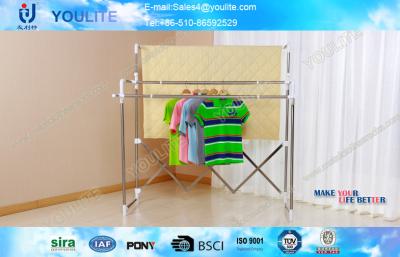 China Multi-Bar Telescopic Portable Clothes Hanger Rack / Stainless Steel Cloth Drying Rack for sale