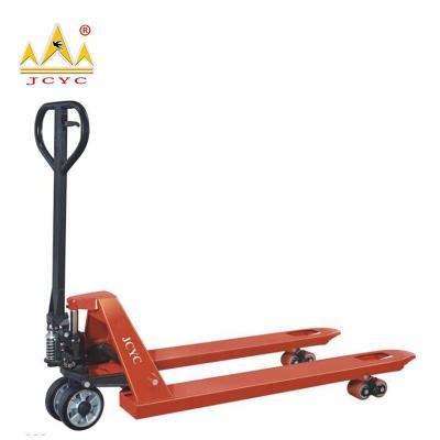 China Hotels Forklifts 2500kg Hand Pallet Truck Manual Pallet Truck With Nylon for sale