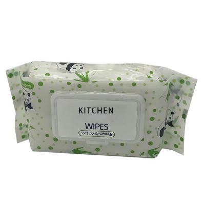 China Disposable Skin Care Kitchen Household Quick Cleaning Wet Cloths Wet Cloths With Design for sale