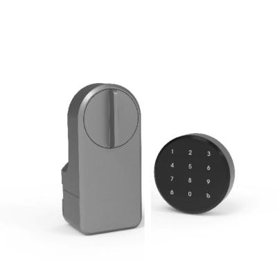 China Slim Aluminium Wood Door Bluetooth Entry Smart Cabinet Lock for Home in Grey Color for sale