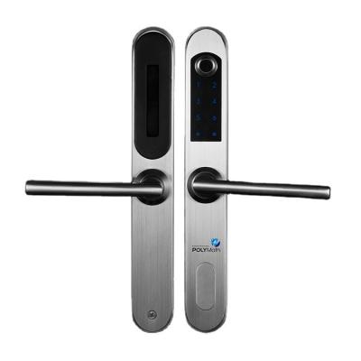 China Silver Stainless Steel Fingerprint Bluetooth Smart Electronic Door Lock for Wood Door for sale