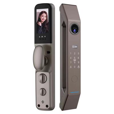 China Cloud Data Storage Option end Finger Vein 3D Face Recognition Video Intercom Smart Lock for sale