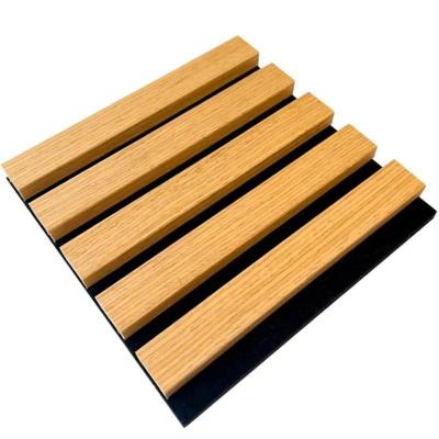 China Anti-Sound Absorption Moderne Holz-Slat Polyesterfaser Wandplatte für Schalldämmung zu verkaufen